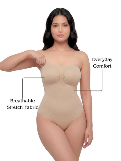 Strapless Snatched Body Shaper - Beige