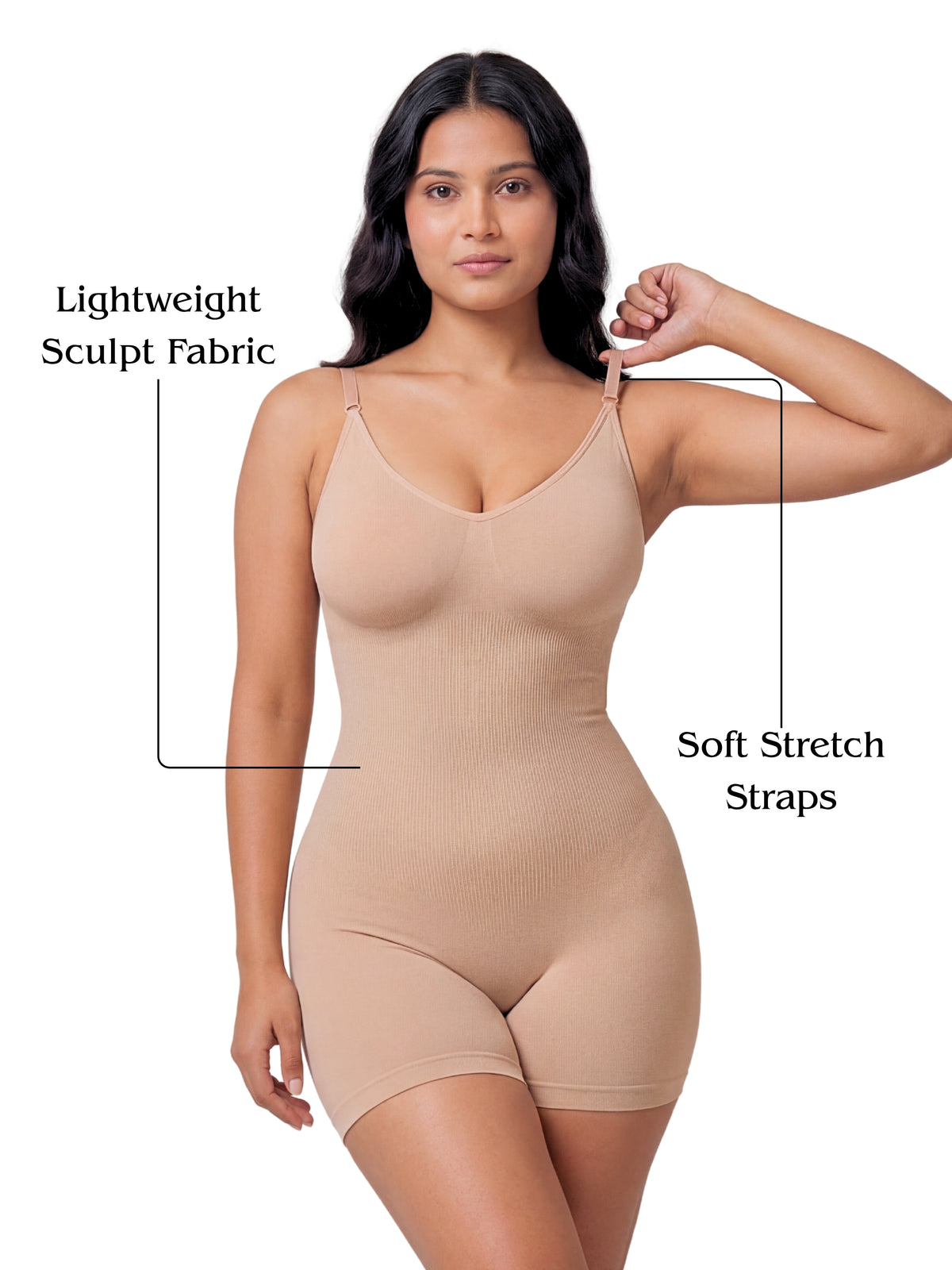 Signature Mid Thigh Body Shaper - Beige