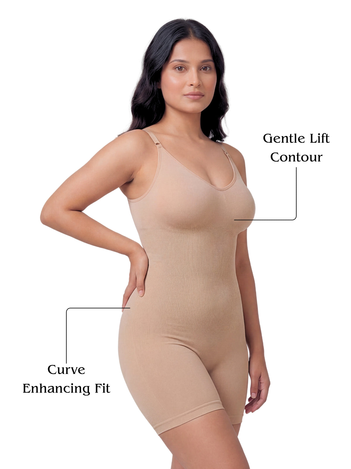 Signature Mid Thigh Body Shaper - Beige
