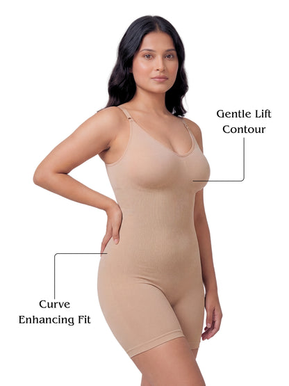 Signature Mid Thigh Body Shaper - Beige