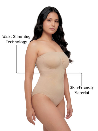 Strapless Snatched Body Shaper - Beige